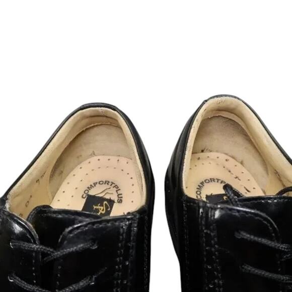 Stacy Adams Shoes Mens 7.5 Oxford Square Bicycle Toe Leather Retro Classic Black - Picture 11 of 16